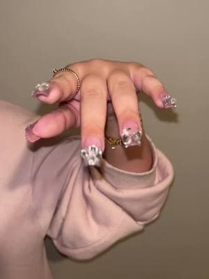 being your own nail tech >>>😏 #nails #gelx #nailtech #diynails #rhinestones #silver #glamnails #nailinspo #febnails #2025nails #gelxinspo #nailtok 