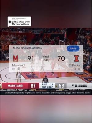 Replying to @nubwithskills Maryland CRUSHES Illinois on the road👀 (via:@FOX Sports) #marylandbasketball #marylandterps #collegebasketball #collegehoops #goterps  