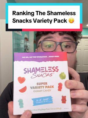 It says shameless but I feel shame… 😭 Here’s my ranking of the Shameless Snack Super Variety Gummies! #shamelesssnacks #shamelesscandy #candyoftiktok #tiktokcandyshop #tiktokcandy #tiktokshopcandy #candytok #lowcaloriesnacks 