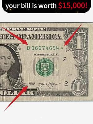 Two steps to determine if your bill is worth $15,000 #coin #bill #banknotes #dollar #coincollecting #treasurehunt