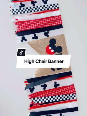 Going all in on the ✨Mickey Mouse✨ decor for Luca’s first birthday! This high chair banner was so simple to make! Grab some ribbon, a burlap pendant, some velcro, and hot glue to put this together exactly how you want.🫶🏼  #mickeymousebirthday #mickeymousetheme #mickeybirthday #mickeybirthdaydecor #mickeydecordiy #mickeymousebirthdaytheme #mickeymouseparty #mickeypartydecor #mickeypartydiy #mickeyhighchairbanner #firstbirthday #mickeyfirstbirthday #diyhighchairbanner #highchairbanner 