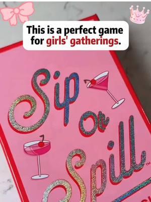 Level up your girls’ night with  this fun and unforgettable game of Sip OR Spill! 💕 Laughter, bonding, and good vibes guaranteed—let the games begin!  @byrelatable  #siporspillgame  #tiktokshopfinds #tiktokmademebuyit #tiktokshopmusthaves #girlsnight #girlsnightgames #partyideas #funandgames #gameideas #friendshipgoals #bondingtime #girlsnightout #ladiesnight #girlsnightin #girlsjustwannahavefun #WeekendVibes #bestiesnight #slumberparty #girlgang