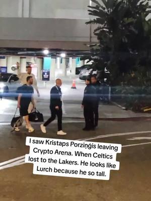 I saw Kristaps Porziņģis leaving Crypto Arena. When Celtics lost to the Lakers. He looks like Lurch because he so tall. #kristapsporzingis #Lakers #Celtics #lakersvsceltics #NBA #basketball #lebronjames #jasontatum #jaylenbrown #bostonceltics  #boston #losangeles #lurch #lurchscientology 