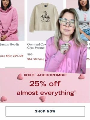 #greenscreen @abercrombie sale happening now! #abercrombie #abercrombiesale #abercrombiepartner #abercrombievalentinesday #cherrypajamas #matchingsets #viralsweater #cowboysweater 