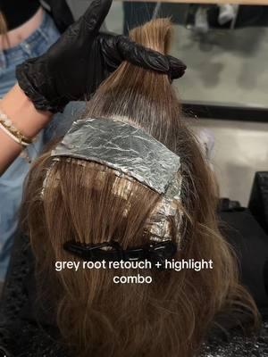 Old school techniques that still slay #hairtok #hairstylist #greycoverage #greyhair #redkencolor 