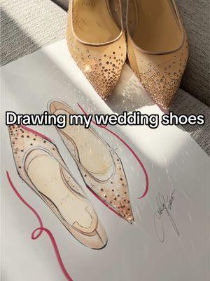 Drawing my wedding shoes #weddingshoes #wedding #fashionillustration #asmr #louboutin 