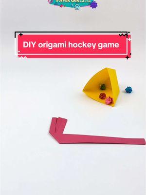 Cold outside? Craft an origami hockey game 🏒 #fyp #foryou #fypシ #papergirls #papercraft #papertoys #kidscrafts #kidscraftideas #kidscrafts101 #papercrafting #hockey #hockeytok #diyhockeystick #NHL #NHLFaceOff #NHLAllStar @NHL 