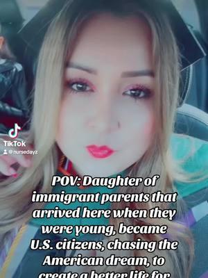 I'll be damned if they try & take that away from us or from anyone that is born from immigrant parents. We are all Americans regardless, we deserve the same rights & respect. They have no idea what it's like to have nothing & have to fight for everything, blood, sweat, & tears. Our families raised us to be the strong Americans we are today. This means fighting for those that don't have the same opportunities. Every person that comes to this country to work & live a better life, deserves everything this country has to give, including its' freedoms. How dare they treat our people like they're some kind of disease, similar to what they did in the Holocaust. We sure ain't going to repeat history again. We are first generation, college-educated, with undergrad & graduate degrees. We are good enough or even better than they'll ever be.  #mexican #mexicanamerican #hispanic #fyp #immigration #trump #donaldtrump #deportation #unitedstates #unitedstatesofamerica #landofthefree #basichumanrights #american #americancitizens #fightforourrights #nurse #nursing #nursepractitioner #collegeeducated #education 