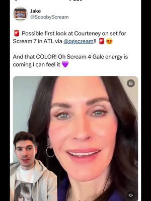 She’s baaaack!!!?? 😍💜 #galeweathers #courteneycox #scream7 #scream7news #screammovie #scream 