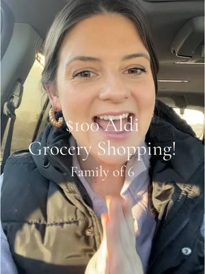 Aldi $100 grocery haul! #creatorsearchinsights #groceryshopping #groceryhaul #budgetgroceries #aldifinds #aldigroceryhaul #familyof6groceries  Grocery shop with me on a budget $100 weekly grocery shopping Aldi grocery haul  Family of 6 grocery haul 