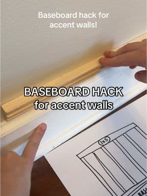 Baseboard tips & tricks for installing accent walls! 🤫 Instead of your boards hanging over your baseboards, use a piece of shoe molding & flip it upside down 🤭 #accentwall #accentwallhack #baseboardhack #boardandbatten #boardandbattenwall #diyproject 