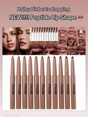 Revealed 🚨Finally!! #HaileyBieber  NEW! Peptide Lip Shape 👄 ✏️ The Contouring Lip Shaper #rhode  Enhance your lips effortlessly. Peptide Lip Shape combines soft-focus color and high-performance skincare to give your lips dimension. Creamier and more seamless than a lip liner, it glides on to create a contoured effect and delivers efficacious ingredients that visibly enhance lip volume. Helps lips feel smoother and more hydrated over time $24  🩷 lift - soft neutral pink 🩷press - warm pinky mauve 🤎bend - soft peachy beige 🤎lunge - rosy beige 🤎twist - warm taupe 🤎balance - caramel brown 🤎lean - warm medium brown 🤎stretch - neutral mocha brown 🤎flex - rich neutral brown 🤎spin - rich plum brown 🤎move - deep cool brown Will be available ➡️ January 30 9am pst on their website  Link in Bio  Excited to try it! What about you? What shades are on your list? ✏️👄 XO #Trendmood #newmakeuplaunches2025 #newmakeuprelease #newmakeupcheck #beautynews #haileybieberstyle #haileybieberedit #haileybiebermakeup #haileybieberlipliner #rhodepeptidelipshape #peptidelipshape #nudelipliner #nudelips  