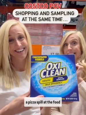 The next time you attempt to shop and sample, make sure in the aisle that sells OxiClean! 🫧🧺 repost from @ costco.twins on IG 💙 #OxiCleanPartner #ItsNotCleanUnlessItsOxiClean #CostcoFinds #OxiCleanHack #CleanTok #CleaningHacks #OxiClean #CostcoBuys #CostcoSamples 