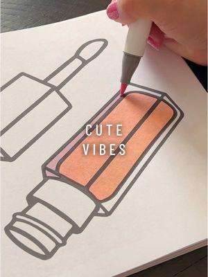 Color with me ✨ cute vibes coloring book #cutevibes #beingagirl #lipgloss #lips #colortiktok #pinks #ohuhumarkers #alcoholmarkers #fyp #coloringbook #calming #boldandeasycoloring #metime #brightcolors 