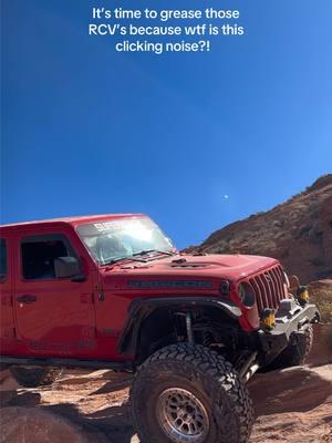 Greasing RCV’s added to the after-care list now that I am back from Winter 4x4! #royaljosieness #gladdygirl #rcvaxles #winter4x4jamboree #jeepmaintenance 