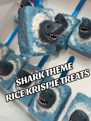 Finally finished shark theme chocolate Rice Krispies 🤩 let’s move on to cakepops 🎉🦈 #cakepops #shark #sharkparty #recipes #chocolatetreats 