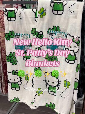 They were just sitting on the rack waiting for me 🍀😌✨ new @hellokitty st. patty’s day blankets from @Burlington 🫶🏽 • • • • • #hk #hellokitty #hkhunting #hkfinds #hkfind #hellokittyfinds #hellokittyhunting #hellokittylover #hellokittyandfriends #hellokittyblanket #hkblankets #hkblanket #hellokittygirl #hellokittycheck #hellokittyhunting #hellokittycore #shopping #shoppingvlog #shopaholic #hellokittycore #hellokittytiktok #hellokittygirly #hellokittytt #sanrio #sanriotiktok #kawaii #stpattysday #stpatricksday #green #greentok #hktiktok #viralblankets #viral #burlington #burlingtonfinds #hellokittyatburlington #burlingtondeals #lucky #fourleafclover #4leafclover #saintpatricksday #luckoftheirish #kawaii #sanriotiktok 