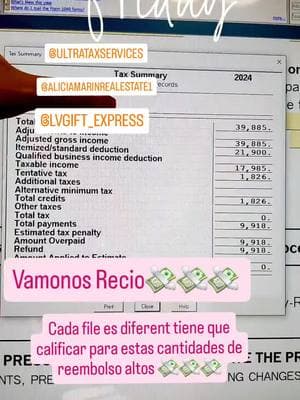 Todos Los files son diferentes, tiene que calificar para estos reembolso altos. #areyouready #areyouready #bussinessowners #taxseason #lasvegas #taxpreparation #lasvegas #bussinessowners #bussinessowners #taxseason #taxesenespañol #taxpreparation 