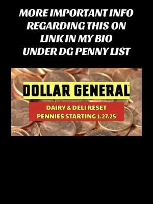 Dollar General Dairy & Deli Reset Penny List STARTING 1.27.25 🚨 IT IS ✨EXTREMELY✨ IMPORTANT YOU READ THE FIRST SLIDE TO UNDERSTAND THESE‼️ 👀 KEEP SWIPING FOR FULL LIST, VISUALS & MORE IMPORTANT INFO!! 💛 MORE IMPORTANT INFO ABOUT THIS on LINK IN MY BIO UNDER DG PENNY LIST 🚨 IF you have questions after reading the first slide, please comment & I can explain more 👀It is EXTREMELY important you utilize your app BEFORE leaving your home for these type of penny items! Don’t waste your time & gas UNLESS you see any of these items showing as $0.00 in app on the following 4 Mondays!! & also REMEMBER there will most likely be issues with updated/sco‼️ New to penny shopping? Please read “Penny Shopping 101” IN MY BIO #dgpenny #dgpennylist #dollargeneralpennylist #pennydeal #pennyshopper #pennyshopping #dgpennyshopper #dgpennyshopping #pennydeals #pennyshopping#CapCut 