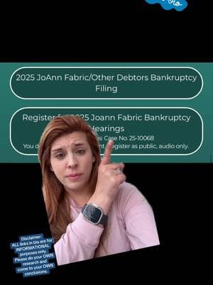 I’ll be listening in Feb 11th at 2pm EST, will you? #joannfabrics #joann #bankcruptcy #publichearing #courtdoc #public #court #google #document #kkstorytime #quilter #crochet #knitting #fabric 