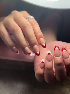 Minimal Valentine’s nails  My girl just have to have French tip on every set. She thinks it’s very elegant 🥰 #valentinesnail #nailsinspo💅🏼 #nailart #vnail2025  #wouldyouletmedoyournails #austin #sanmarcostx #texasstateuniversity 