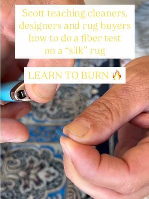 When a rug comes in to our facility for cleaning, the first thing we do is pre-inspection.  We need to identify the fiber type first!  🔥 When it comes to SILK rugs, we sometimes need to verify if it is real silk or not. This is where the BURN TEST comes in. 😵 The results are in on this rug: it is hand knotted RAYON on a Poly foundation. This rug is very finely hand knotted with a high knot count. The construction and weaving is wonderful. BUT- if the client was told “SILK” when they made this purchase, then unfortunately they were lied to.  DM or TEXT us with questions on your silk rugs like:  ❓is it real silk  ❓can it be cleaned  ❓at home care tips  We are here for you. ✌️❤️ Rugs  #rugwash #rugworx #ruglife #rugcleaning #rugnerd #realsilk #fakesilk #rayon #viscoserugs #intuitivebusiness #intuitivebusinesscoaching #socialmediastrategy #servicebusinessguide 