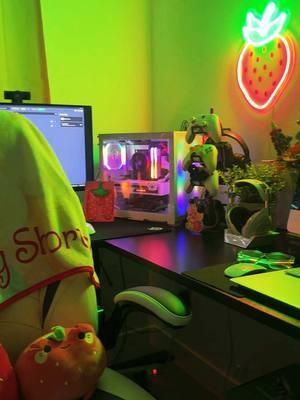 The little details are making my setup come together 🥹I’ve always loved strawberry shortcake since I was a little girl #GamerGirl#pcsetup#pcgaming#setup#gaming#rgb#scuf#logitech#corsair#strawberryshortcake 