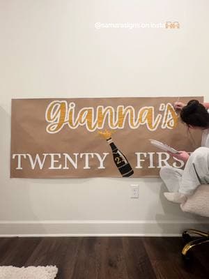 Bday banner time lapse lfg #paintedbanner #signnight #21stbirthday #birthdaybanner #21stbanner #tuscaloosa #theuniversityofalabama #bama #fyp #foryoupage