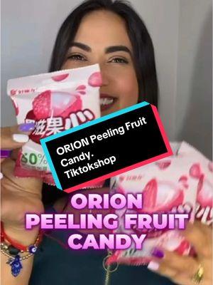 ORION Peeling Fruit Candy.  Son divinos , puedes llevarlos donde desees y disfrutar de su rico sabor.  #orionpeelingcandy #orion #caramelo #caramelos #frutas #saborafrutas #TikTokShop #tiktokusa #productoviral 