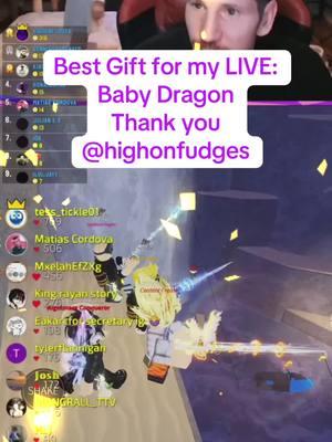 highonfudges, thank you for this wonderful Gift sent in my LIVE! I'll cherish this moment forever.@highonfudges #livegift #babydragon #robloxfisch #fisch #roblox #robloxfy 