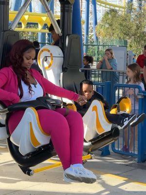 Now why did I let them convince me to go on this! 😩 #family #fyp #momlife #themepark #brave #momandson #rollercoastertiktok 