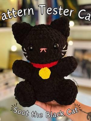 Hey there crocheters! Soot the Black Cat is now open for tester applications 🧶🐈‍⬛ #crochet #amigurumi #patterntestercall #crochetpattern #crochettestercall #patterntesterswanted #crochetersoftiktok #crochettiktok #cat #crochetcat #cute #newpattern 