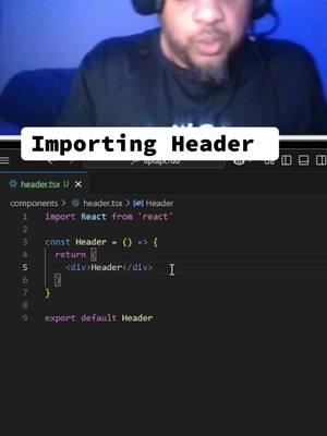 Fullstack Nextjs15 project. Importing the header component #nextjs #reactjsdeveloper #nextjs15 #nodejs #javascript #typescript #webdeveloper #reactjs #javascriptdeveloper 