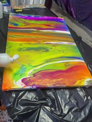 2 Coats liquitex high gloss #fluidart #artistsoftiktok #acrylicpouring #art #spraypaintart #abstractart 