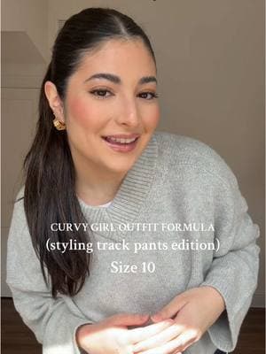 Curvy girl outfit formula! 🔢 Styling track pants edition ✨#midsizefashion #curvyfashion #curvybodies #midsizestyle #midsizestyletips #midsizeoutfitinspo #outfitinspo #outfitideas #size10outfitideas #size10outfits #gap #adanola #elevatedstyle #casualstyle #trackpants