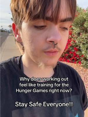 Why does working out feel like training for the Hunger Games now? #fyp #hungergames #thisisamerica #scared #nonbinarytiktok #hungergamestok #resistance 