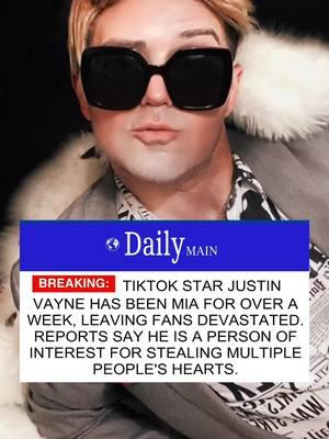 Justin Vayne’s whereabouts are still unknown. 🌐 #justinvayne #breakingnews #dailymailupdate #dailymail #tiktokcelebrity #newsupdate 