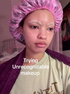 My eyebrows peeled off it hurt #fyp #bleachedeyebrows #trend #makeuptrend #GlowUp #transition #transformation #pink #green #purple #blackgirlmakeup 