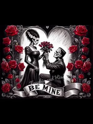 Honey Dove my Baby Love ….Find Frankie and His Boo on instagram. #frankieandhisboo #ValentinesDay #bemine #ai #frankensteinandhisbride #lovestory 