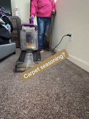 Are we seasoning or conditioning  the carpets? ##bissellclean##bissellcarpetcleaner##bissellspotclean##carpetcleaning##rugcleaning##upholsterycleaning##vacuumlines##dirtywater##dirtywaterdump@@BISSELL Clean