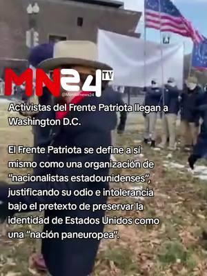 Desde 2019, Patriot Front ha sido responsable de la gran mayoría de la propaganda supremacista blanca distribuida en Estados Unidos, utilizando volantes, carteles, pegatinas, pancartas e Internet para difundir su ideología de odio. #esnoticia #mundo #envideo📹 #washingtondc 