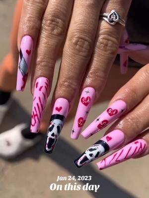 🔪❤️ #gelx #gelxnails #ghostfacenails #pinknails #screamnails 