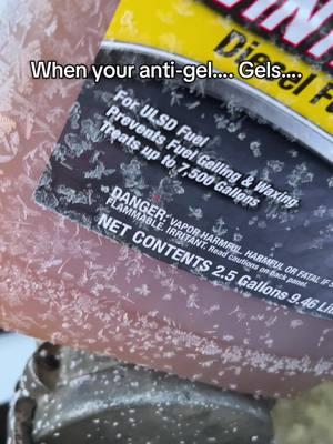 This is actually normal, anti-gel will gel up on its own, but once it mixes with diesel, it thins out and keeps the diesel from gelling to a certain degree. #themoreyouknow #diesel #antigel #trucking #fueloil 