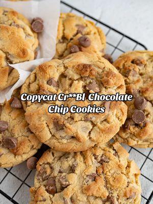 Meet the ultimate copycat for Cr**bl’s chocolate chip cookies! Think thick, buttery, crisp on the outside, and oh-so-chewy on the inside—just like Cr**bl’s iconic cookie, but made right in your own kitchen. 🤩 Ready to bake? Find this copycat recipe on my blog or snag it in my new cookbook, Cookies for Days! ✨ #CookiesForDays #ChocolateChipCookies #BakingLove #Copycat #Dupe #CookiePerfection #HomeBaker #BakingInspo #CookiesOfInstagram