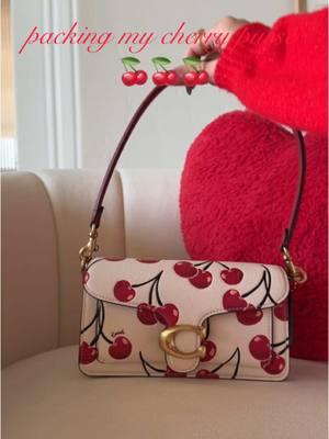 🍒 purse restock favorites. I am obsessed with this Coach shoulder bad. So cute and fun for spring!  You can shop right from my link in bio.  #purseessentials #packwithme #sosatisfying #restocking #amazonfinds2025 spring style 2025, spring handbag 2025, purse restock