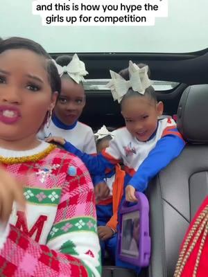 Carpool karaoke, mom edition 🎤✨ Hyping up our mini cheer queens with their favorite jams before they hit the mat! 👯‍♀️🎶💪🏽  #CheerMomEnergy #HypeSquad #CarConcert