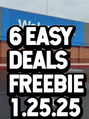 6 Easy Walmart Deals : Freebie 1.25.25 🛒🛍  Hit That ❤️ Button  📛This Video Has Shopkick Rebates In It You Don't Have To Submit Them If You Don't Trust Them We Are Just Telling U What Available 📛   #walmartdeals  #moneymakers #walmartcouponingcommunity #walmartfreebie #freebies #moneymakers #ibotttadeals #couponers #couponerdeals #free #walmartcouponingcommunity #couponersoftiktok 