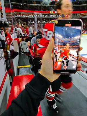 pov: me on gameday 🎥🚨 #workinginsports #sportsvideographer #raybanmeta #NHL #sportsvideography #smsports #chicago #Vlog #unitedcenter #hockey #blackhawks #tampabay #sportsphotographer 