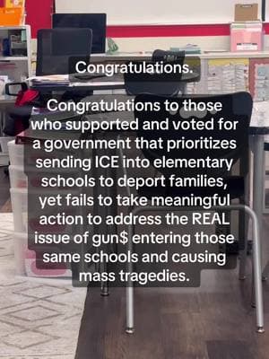 Completely heartbreaking! And by all means, out yourselves in the comments if you don't have the sense to be ashamed of what you've done. #ICE #schools #education #teachers #teaching #teach #teachrsoftitok #teachertok #maestras #immigrants #immigration 