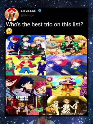 Who's the best trio on this list?🤔 #animeedit #animeedits #animememes #animememe #animelife #animefanart #animekawaii #animefreak #animelovers #animeartist #animestyle #animeamv #animeislife #animeboys #animecute #animesketch #loveanime #animeforlife #animefans #animecosplay